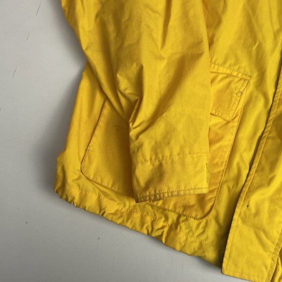 VTG Tommy Hilfiger Hooded Tactical Windbreaker Yellow Rain Jacket Men’s Size M - Picture 4 of 16